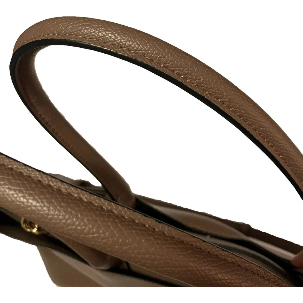 A New Day Brown Faux Leather Medium Tote Bag Crossbody Handbag Work Travel